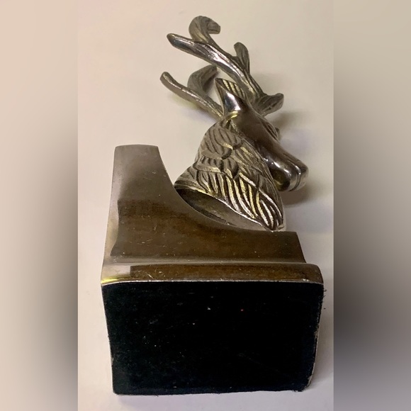 Vintage Silver Tone Buck Stag Antlered Deer Figurine Statuette Paperweight - Picture 6 of 16